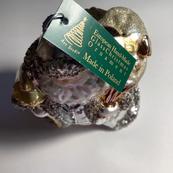 Blown Glass Santa Ornament Made in Poland - Picture 3 of 4